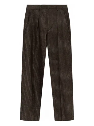 Isabel Marant Étoile Lisetta Pinstripe Trousers In Brown