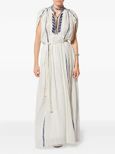 Isabel Marant Étoile Liviane Embroidery Maxi Dress In White