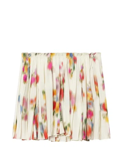 Isabel Marant Étoile Livy Printed Pleated Mini Skirt In White
