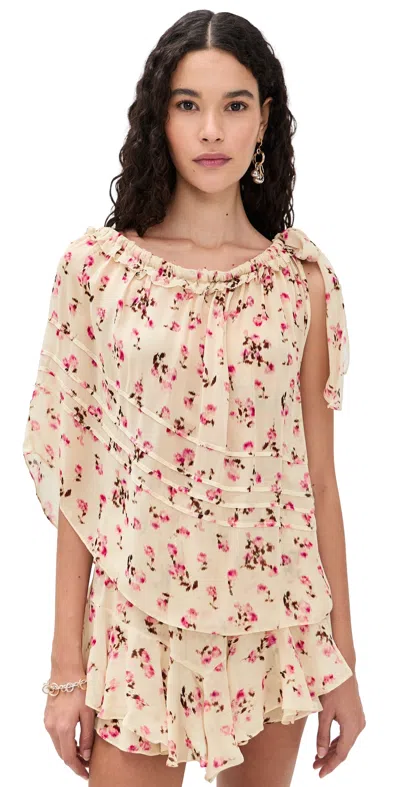 Isabel Marant Étoile Isabel Marant Etoile Lolita Beige Mini Skirt With Floral Print In Neutral