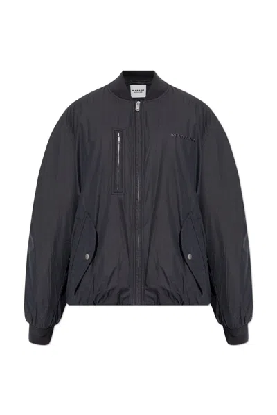 Isabel Marant Étoile Ruched Sleeves Bomber Jacket In Black