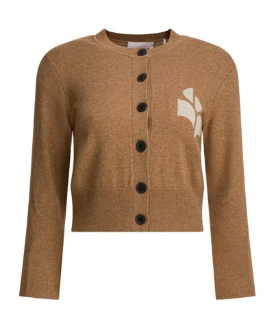 Isabel Marant Étoile Logo Cardigan In Brown