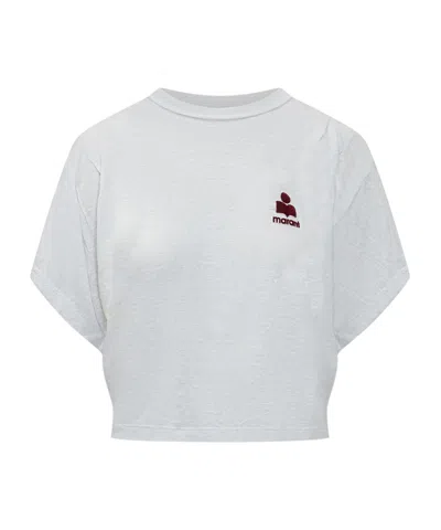 Isabel Marant Étoile Logo Crew Neck T-shirt In Gray