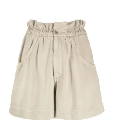 Isabel Marant Étoile Logo Denim Shorts In Nude
