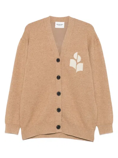 Isabel Marant Étoile Logo-detail Cardigan In Brown