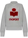 Isabel Marant Étoile Moby Flocked Cotton-blend Jersey Sweatshirt In Grey