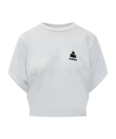 Isabel Marant Étoile Logo Detail T-shirt In Gray