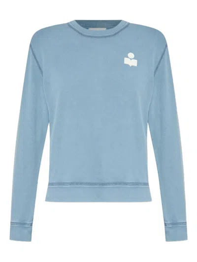 Isabel Marant Étoile Logo-embroidered Cotton Sweatshirt In Blue