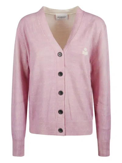 Isabel Marant Étoile Logo-embroidery Button-fastening Cardigan In Pink
