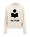 Isabel Marant Étoile Moby Flocked Logo Sweatshirt In White