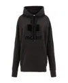 Isabel Marant Étoile Black Hoodie With Tonal Logo Print In Black