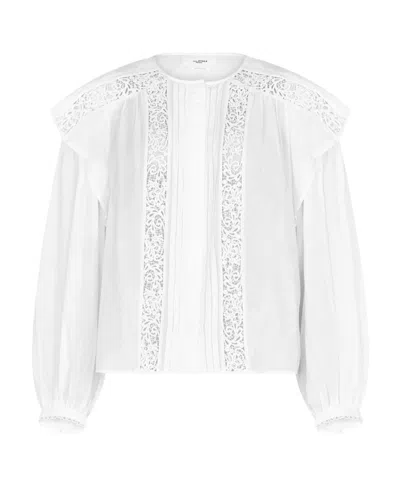 Isabel Marant Étoile Logo Long-sleeved Blouse In White