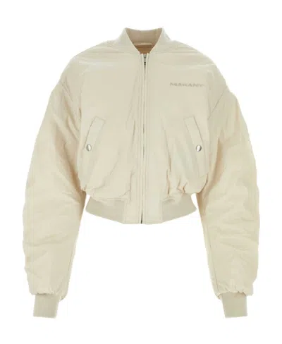 Isabel Marant Étoile Logo-print Bomber Jacket In Nude