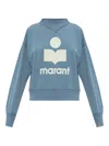 Isabel Marant Étoile Logo-print Cotton-blend Sweatshirt In Blue