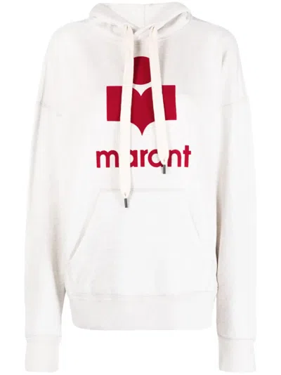 Isabel Marant Étoile Logo-print Drawstring Cotton Hoodie In White