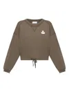 Isabel Marant Étoile Logo-print Drawstring-hem Sweatshirt In Brown