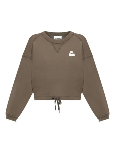 ISABEL MARANT ÉTOILE LOGO-PRINT DRAWSTRING-HEM SWEATSHIRT