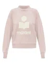 Isabel Marant Étoile Pink Cotton Blend Moby Logo Sweatshirt In Pink