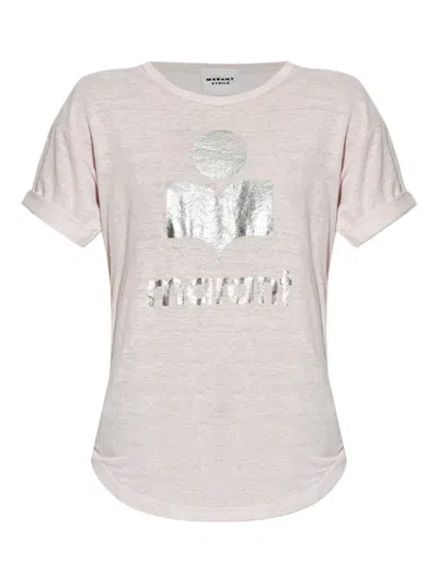 ISABEL MARANT ÉTOILE LOGO-PRINT LINEN TOP