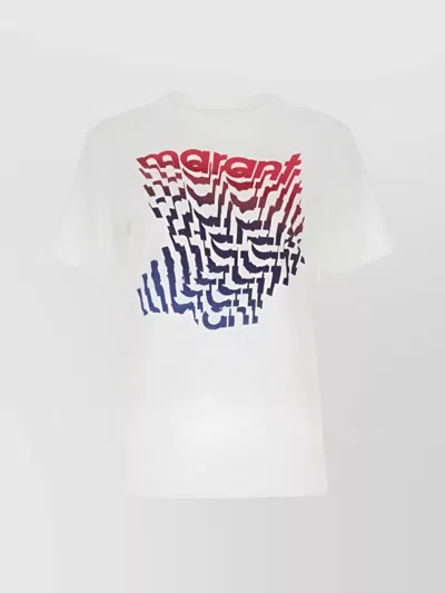 Isabel Marant Étoile Logo Print Round Neck T-shirt In White