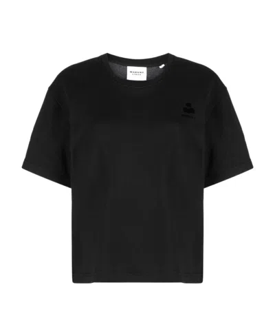 Isabel Marant Étoile T-shirt Mit Logo-print In Black