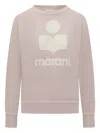 Isabel Marant Étoile Pink Cotton Blend Moby Logo Sweatshirt In Pink