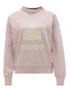 Isabel Marant Étoile Pink Cotton Blend Moby Logo Sweatshirt In Pink