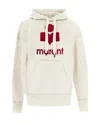 Isabel Marant Étoile Logo-printed Long-sleeved Drawstring Hoodie In White
