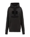 Isabel Marant Étoile Black Hoodie With Tonal Logo Print In Black