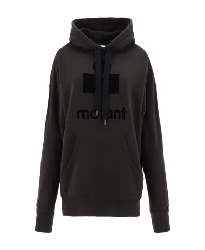 Isabel Marant Étoile Logo Printed Long-sleeved Hoodie In Black
