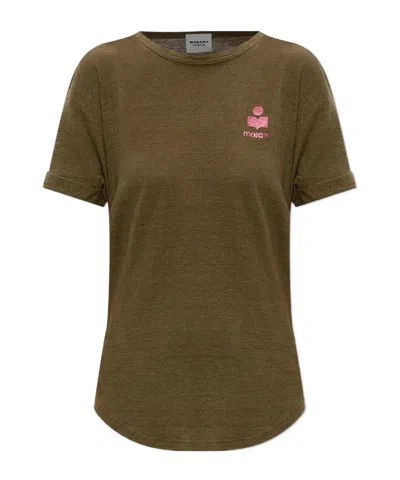 Isabel Marant Étoile Logo T-shirt In Green