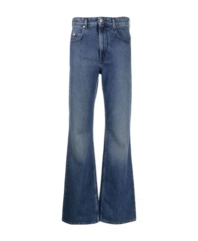 Isabel Marant Étoile Logo Trumpet Jeans In Blue