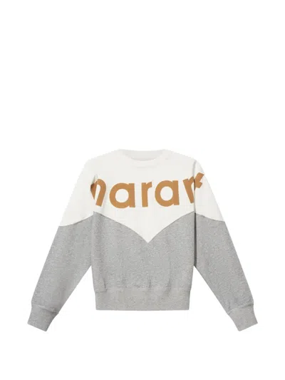 Isabel Marant Étoile Light Grey Logo Round Neck Sweatshirt In Gray