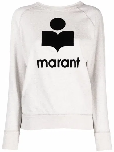 Isabel Marant Étoile Logo-print Crew-neck Sweatshirt In White