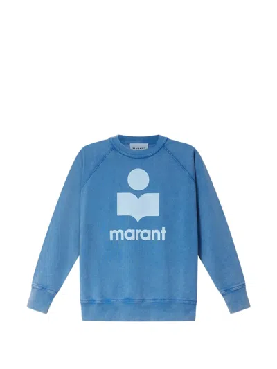 Isabel Marant Étoile Logo-print Raglan-sleeve Sweatshirt In Blue