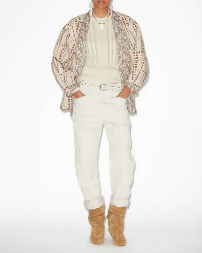 Isabel Marant Étoile Lois Cordory Wide Leg Pants In Ercu In White