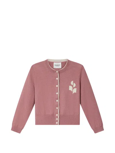Isabel Marant Étoile Isabel Marant Etoile Antiqued Cotton-wool Cardigan For Women In Burgundy