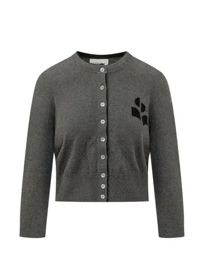 Isabel Marant Étoile Lona Logo-patch Cardigan In Gray