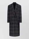 Isabel Marant Étoile Long Checked Double-breasted Notched Lapels Coat In Gray