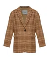 Isabel Marant Étoile Limiza Checkered Wool Coat In Brown
