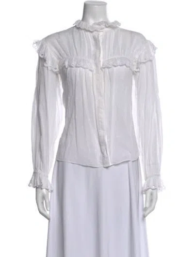 Pre-owned Isabel Marant Étoile Long Sleeve Blouse In White