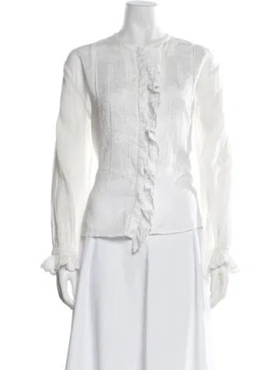 Pre-owned Isabel Marant Étoile Long Sleeve Blouse In White