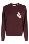 Isabel Marant Étoile Isabel Marant Etoile Marisans Mixed Cotton Logo Sweater In Burgundy