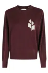 Isabel Marant Étoile Isabel Marant Etoile Marisans Mixed Cotton Logo Sweater In Burgundy