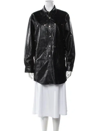 Pre-owned Isabel Marant Étoile Long Sleeve Button-up Top In Black