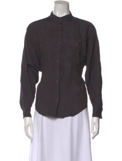 Pre-owned Isabel Marant Étoile Long Sleeve Button-up Top In Black