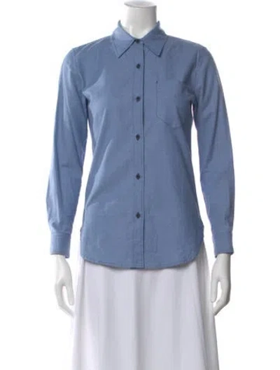 Pre-owned Isabel Marant Étoile Long Sleeve Button-up Top In Blue