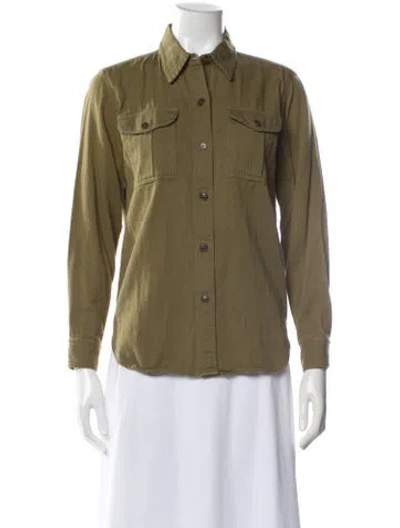 Pre-owned Isabel Marant Étoile Long Sleeve Button-up Top In Green