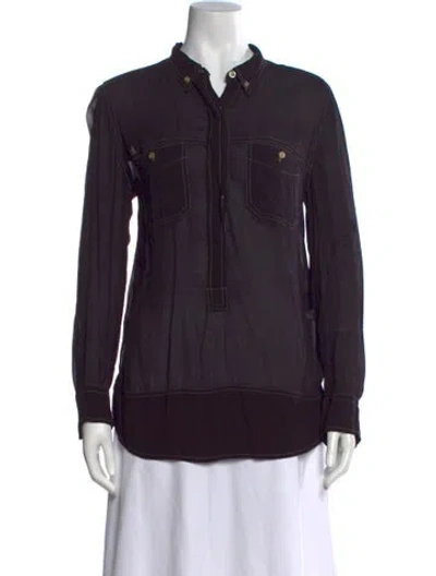 Pre-owned Isabel Marant Étoile Long Sleeve Button-up Top In Purple