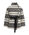 Isabel Marant Étoile Josialo Belted Frayed Cotton-blend Jacquard Jacket In Black